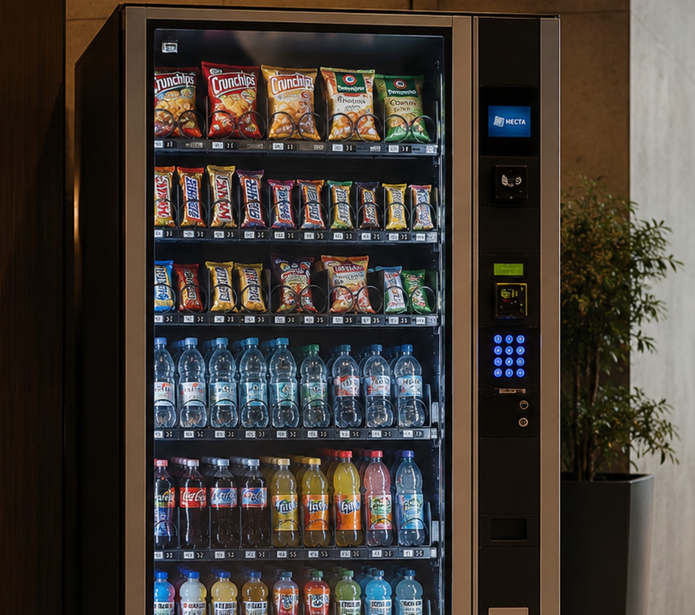 Automat vendingowy Multi Space z przekąskami i napojami